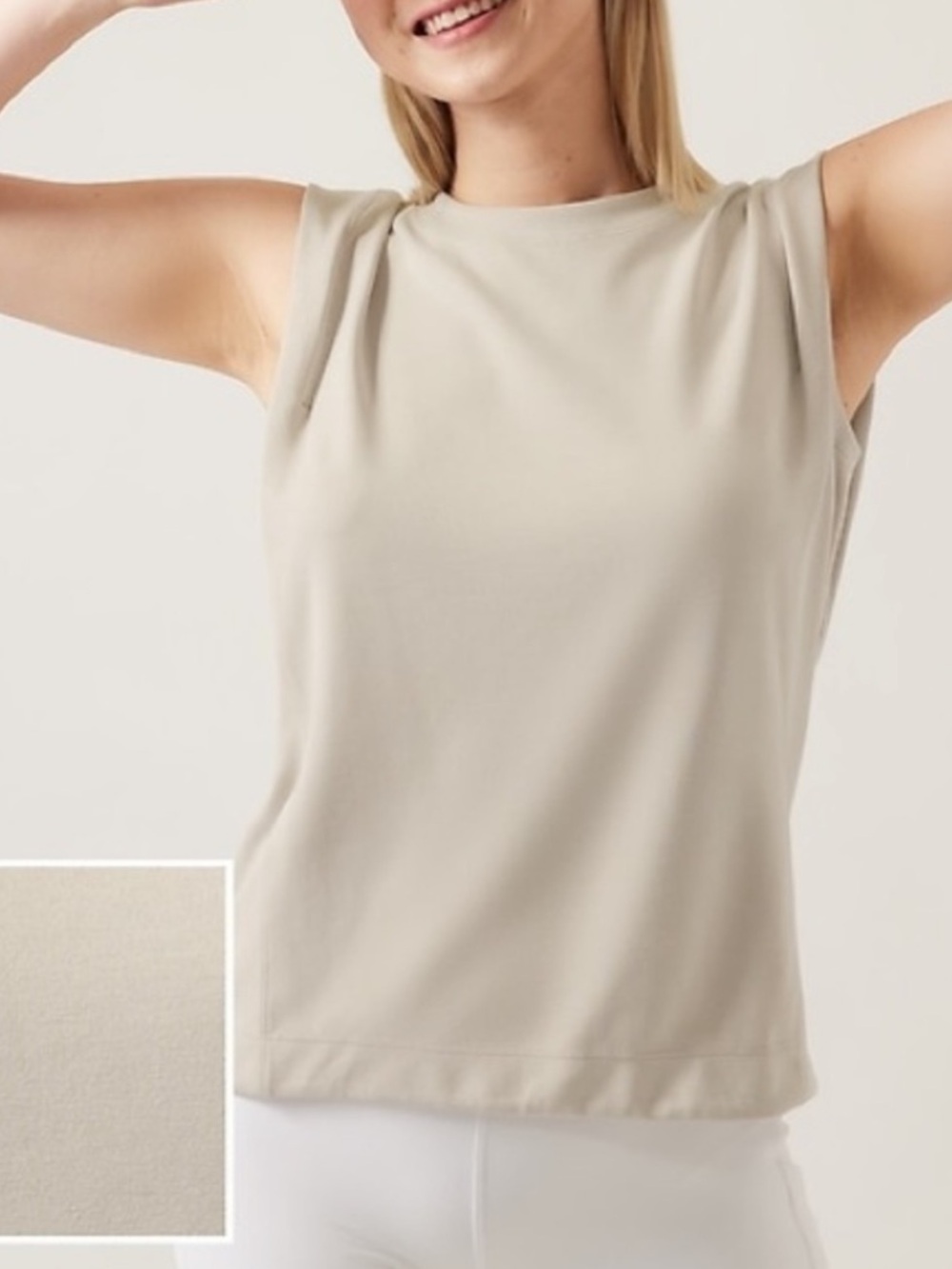 Athleta Sleeveless seasoft tank sweatshirt abalone gray
